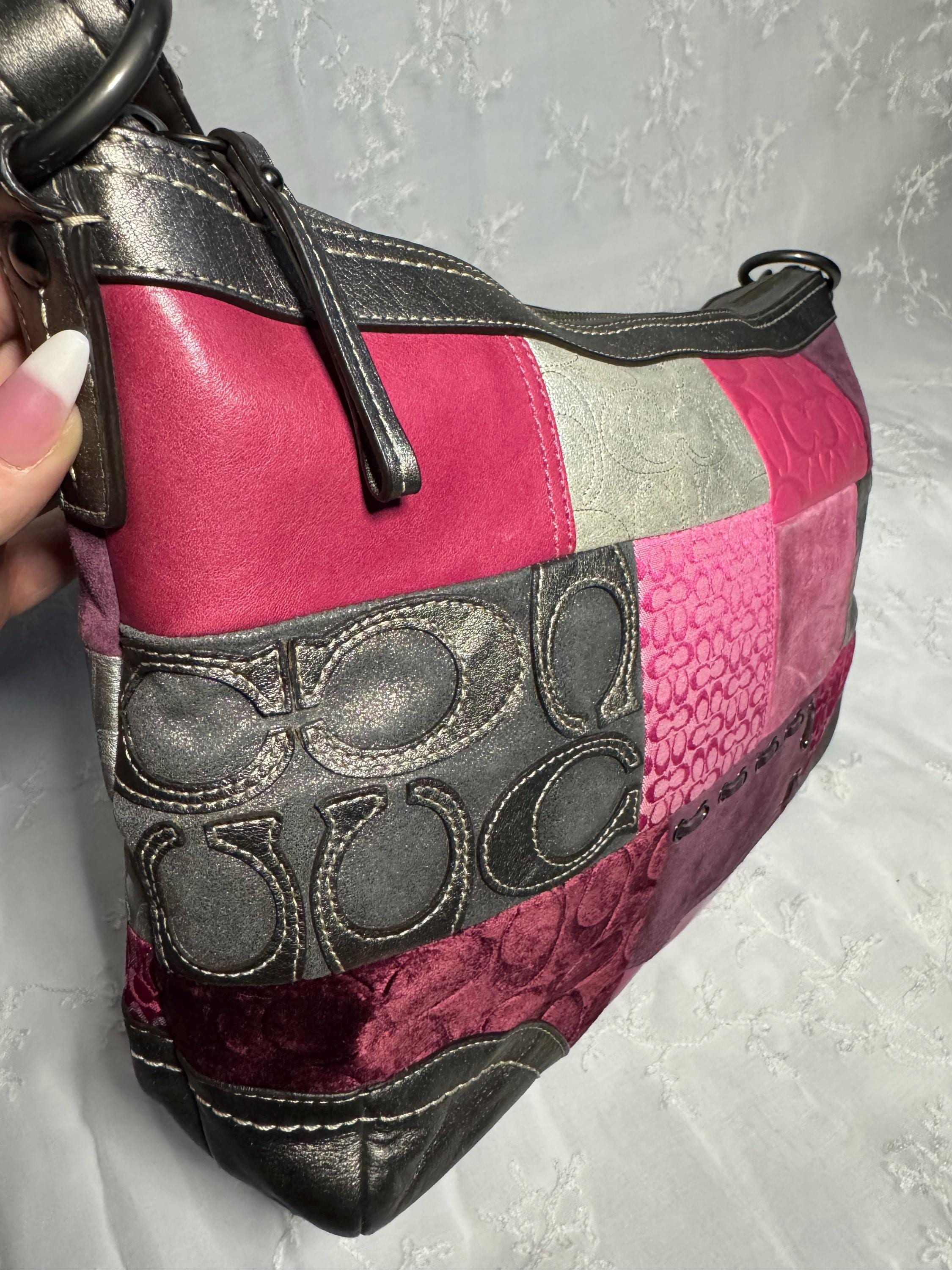 Coach Y2K Pink & Silver Patchwork Crossbody Bag - Etsy