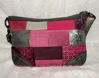 Coach Y2K Pink & Silver Patchwork Crossbody Bag - Etsy