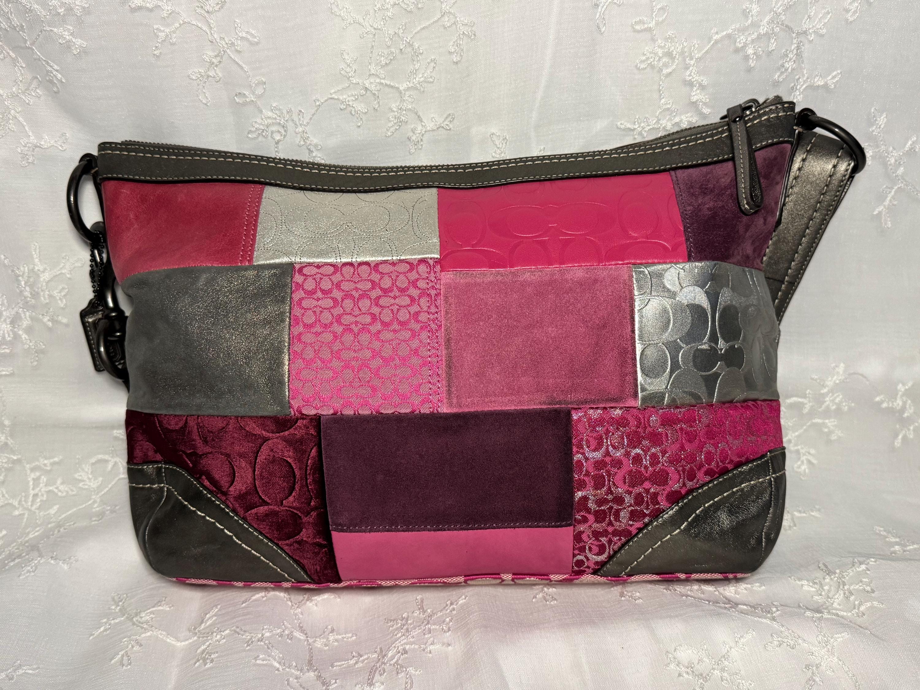 Coach Y2K Pink & Silver Patchwork Crossbody Bag - Etsy