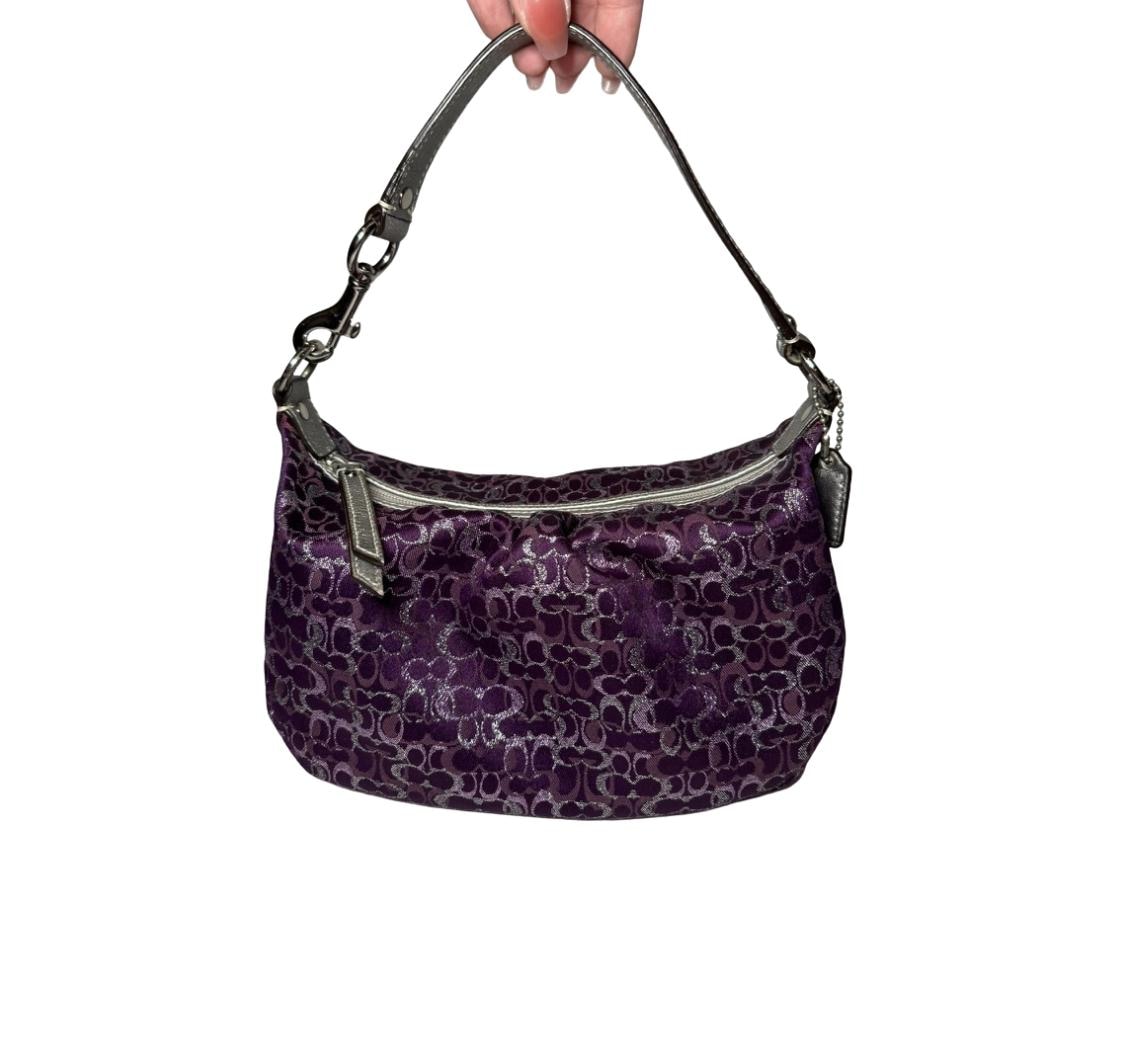 Coach Metallic Purple & Silver Signature Mini Bag - Etsy Canada