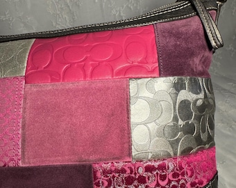 Coach Y2K Pink & Silver Patchwork Crossbody Bag - Etsy