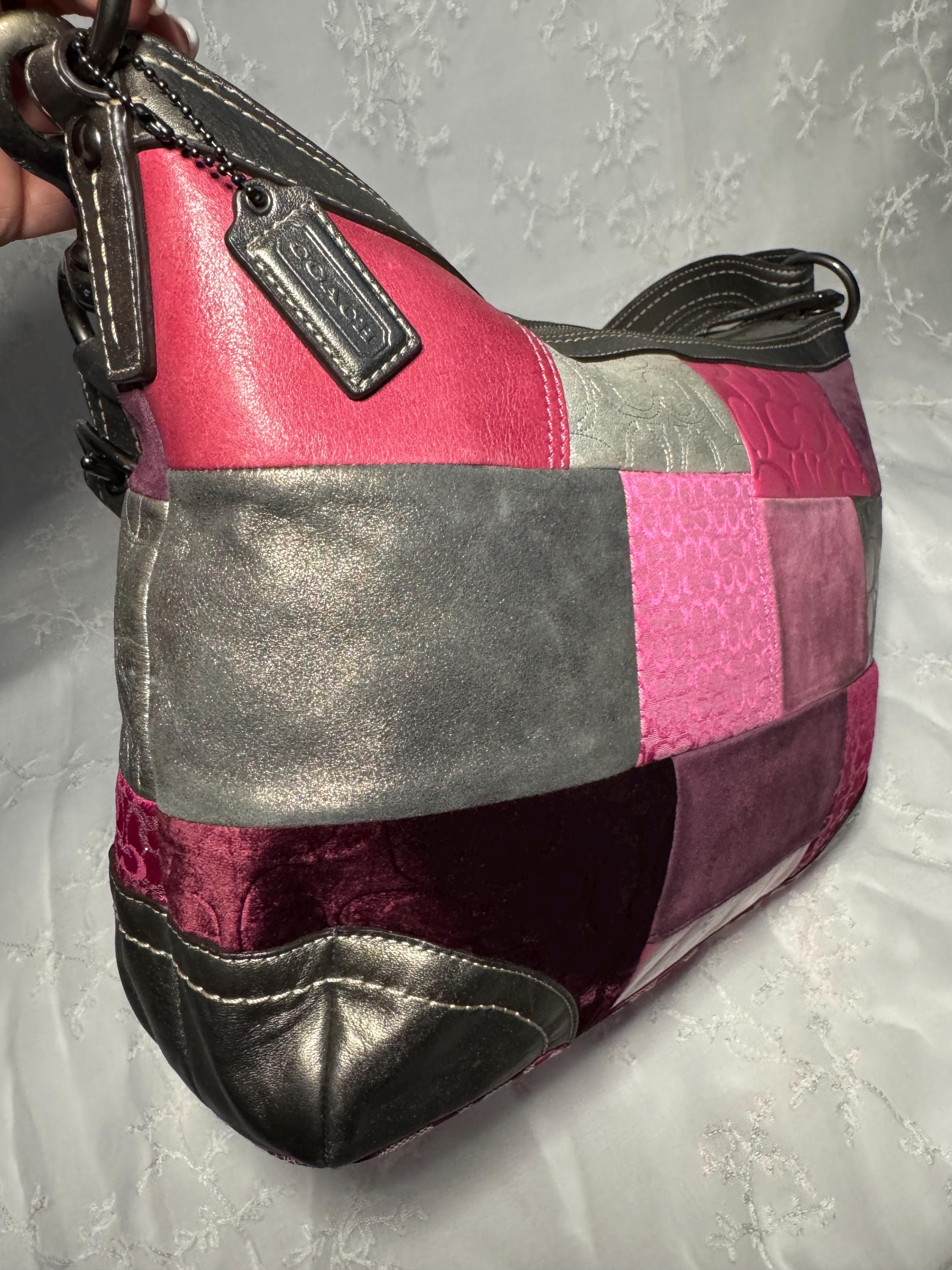 Coach Y2K Pink & Silver Patchwork Crossbody Bag - Etsy