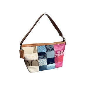 バッグ Coach Patchwork Shoulder Bag pink y2k Coach Y2K Pink & Silver Patchwork Crossbody Bag - Etsy