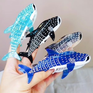 Fashionable Whale Shark Hair Claw Clip, Fun Fish Hair Clip, Cute Marine Animal Claw Clip, Blue Whale Hair Clip, Acetate Hair Accessories