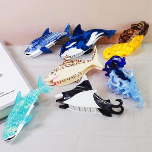 Ocean Sea Creature Fun Creativity Cute Hair Clip, Unique Acetate Hair Clip, Whale Shark Hair Clip, Marine Hair Accessories, Sea Lover Gift
