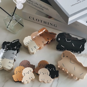 Pinza para el pelo de perro, pinza para el pelo de perro linda, pinza para el pelo de perro saltando de dibujos animados, pinza para el pelo de animal divertida, pinza para el pelo de perro para mejor amiga, regalo para ella, regalos para amantes de los perros