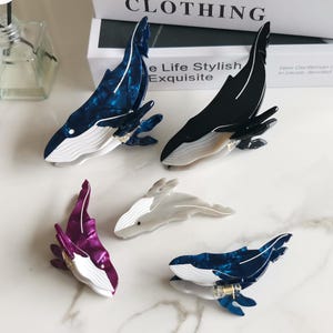 Leaping Whale Hair Claw Clip: Ocean Animal Hair Accessory