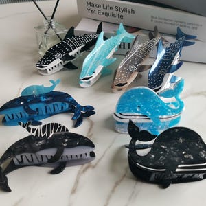 Whale Shark Hair Claw Clip: Ocean Creature Acetate Hair Accessory