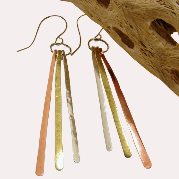 •INTERLOCK• mixed metal earrings
