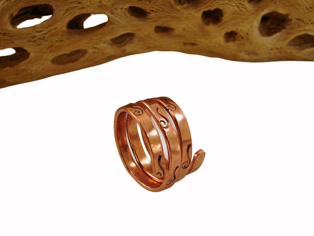 Hand Textured Copper Ring Any Size Hand Stamped Copper - Etsy