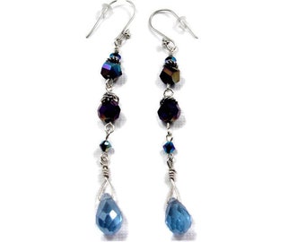 Glass bead and Sterling Silver Earrings