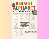 Animal Alphabet Coloring Book: A-Z Printable Pages (Digital Download)