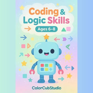 Juegos de lógica de programación: Actividades STEM para niños de 6 a 8 años (Descarga digital en PDF)