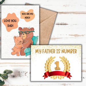 Happy father&#39;s day card| Father&#39;s day card | Thank you dad | Father&#39;s day printable card | Happy father&#39;s day cards bundle
