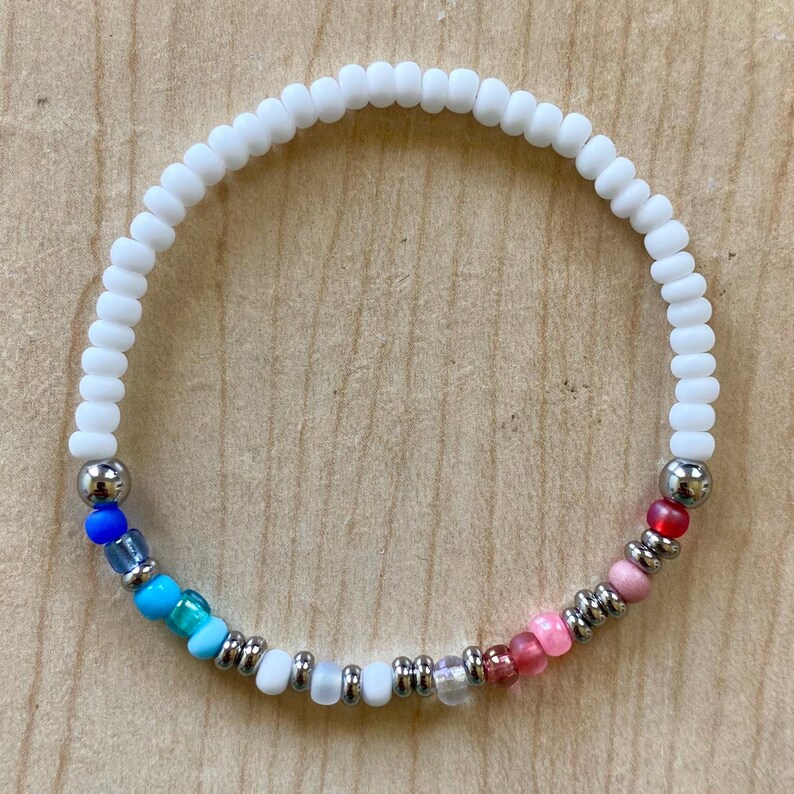 FCK TRUMP Rainbow Pride Morse Code Beaded Bracelet - Resistance - Anti-Fascist Political Handmade Jewelry Activist Protest Queer LGBTQ Ally immagine 16