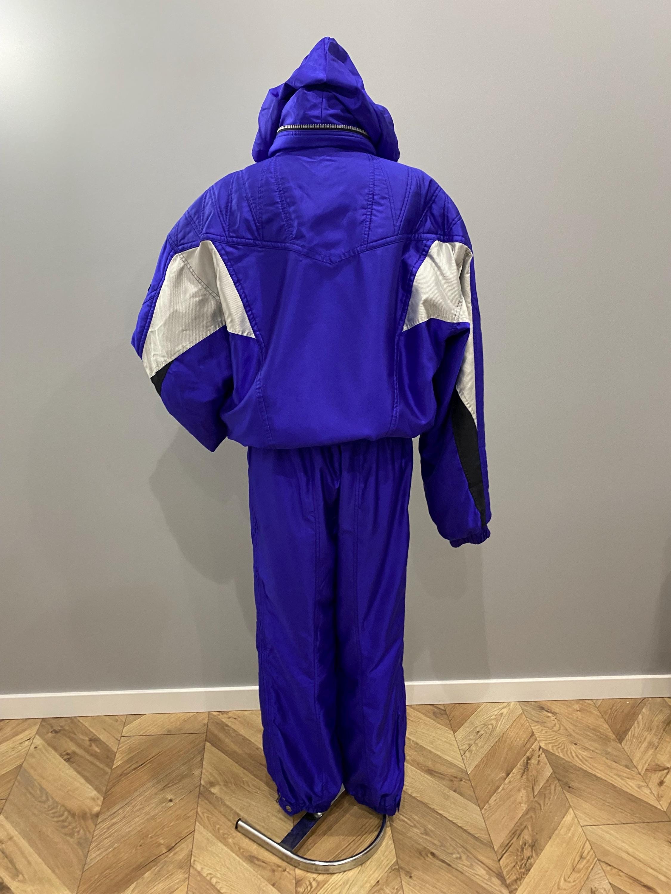 Vintage DESCENTE Ski Suit With Shoulder Pads /blue-purple One