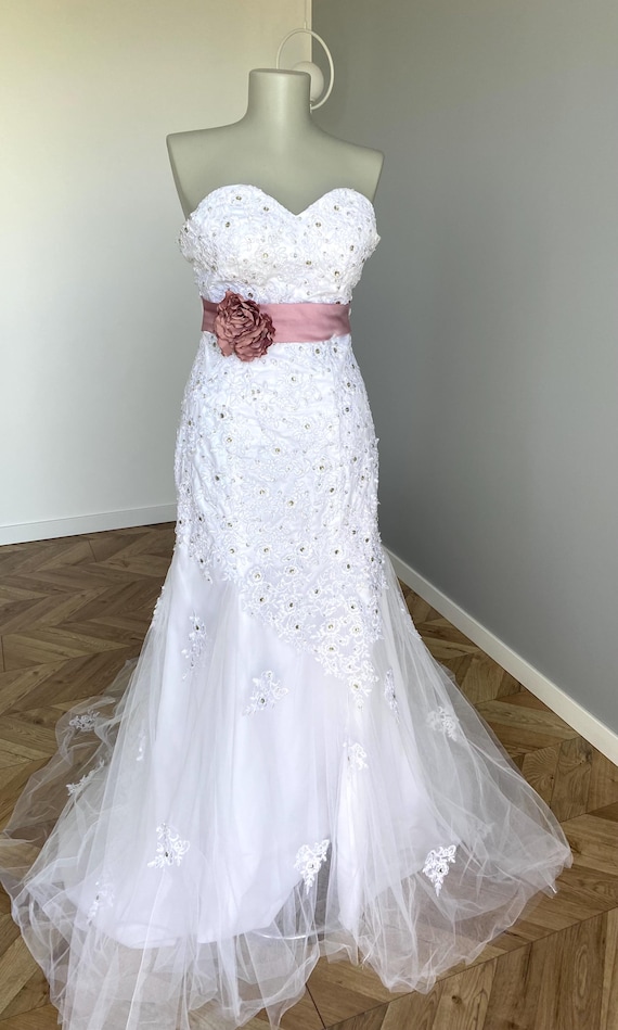 open lace back dress Linen Sash for Wedding Dresses Beige