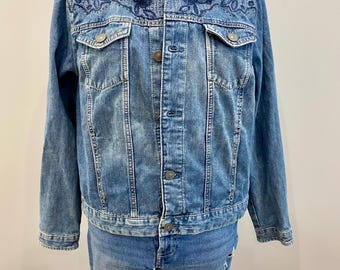 Vintage Yessica Denim Jacket With Embroidery Women's Size EU 42
