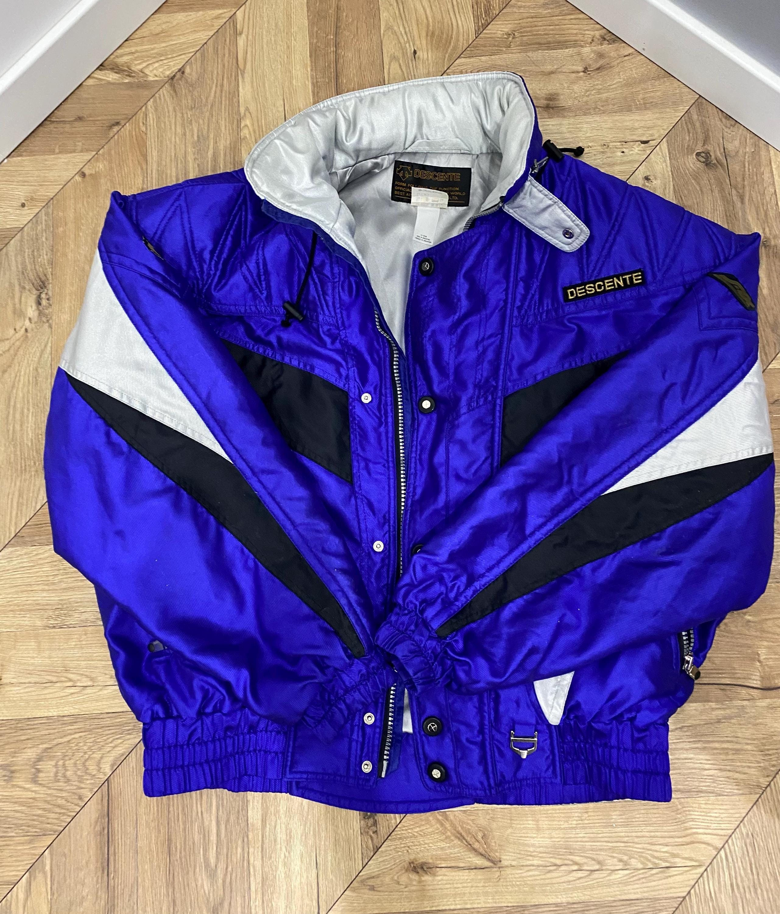 Vintage DESCENTE Ski Suit With Shoulder Pads /blue-purple One