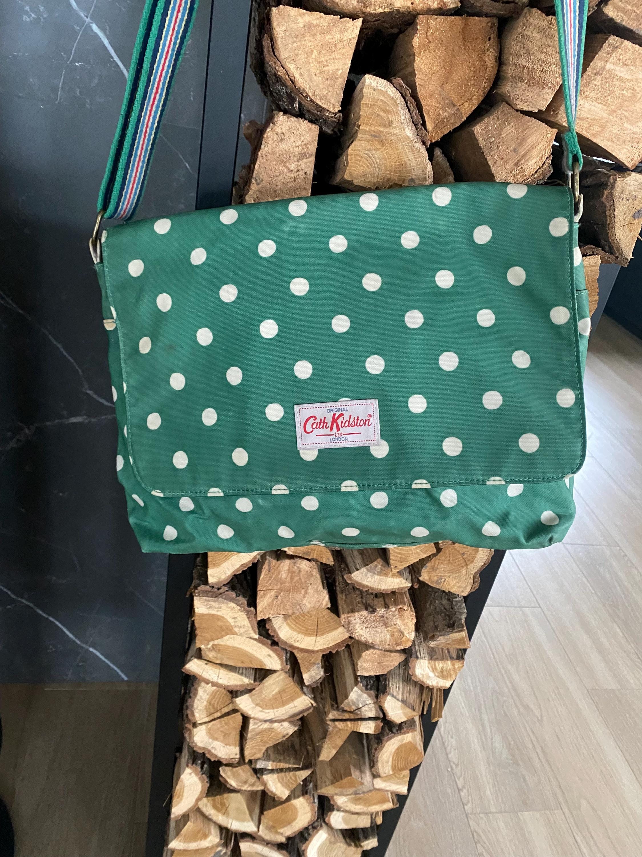 Cath Kidston Waterproof Polka Dot Messenger Crossbody Bag – Green