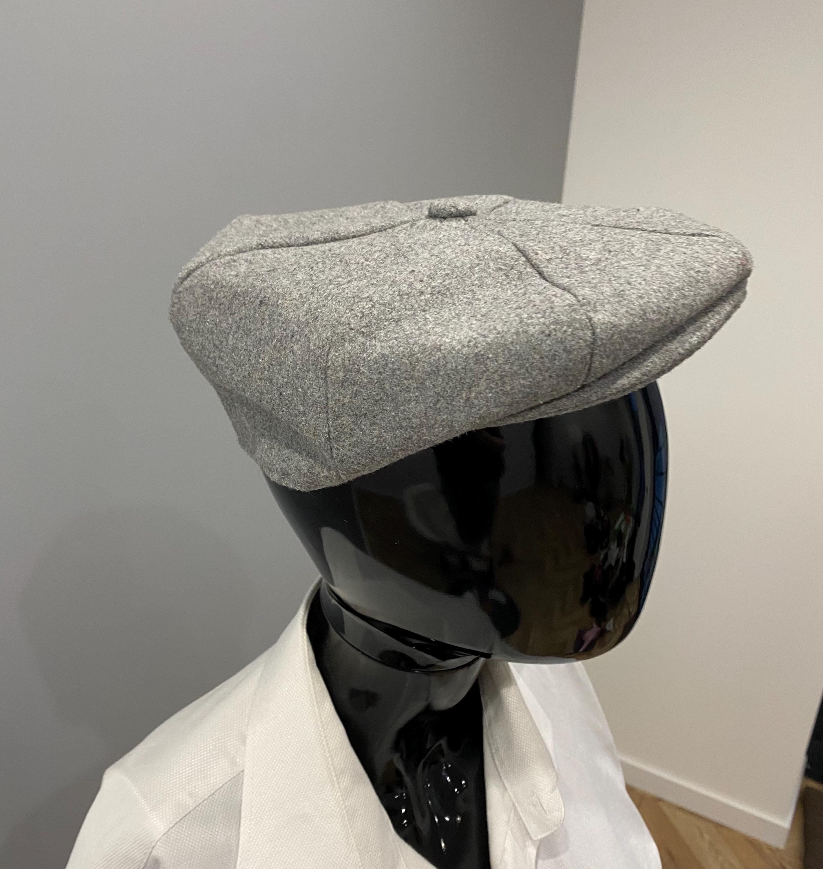 Royal Stallion Grey Wool Newsboy Cap – 8-panel Flat Cap, Size S