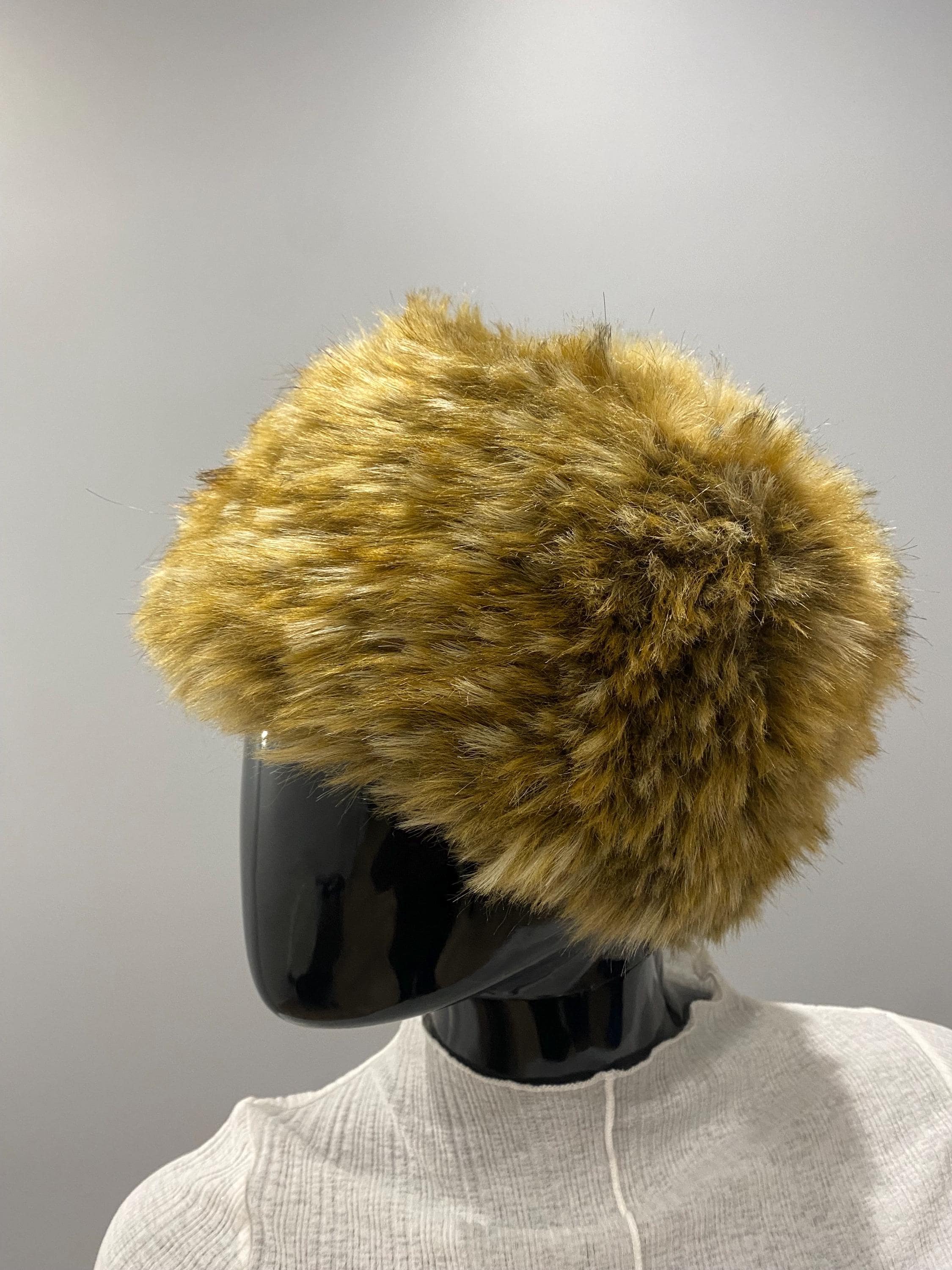 Vintage LUXURIOUS Dark Brown Faux Fur Hat Vintage Womens Faux Fur Brown Winter Hat, Autumn, Winter  main image 4