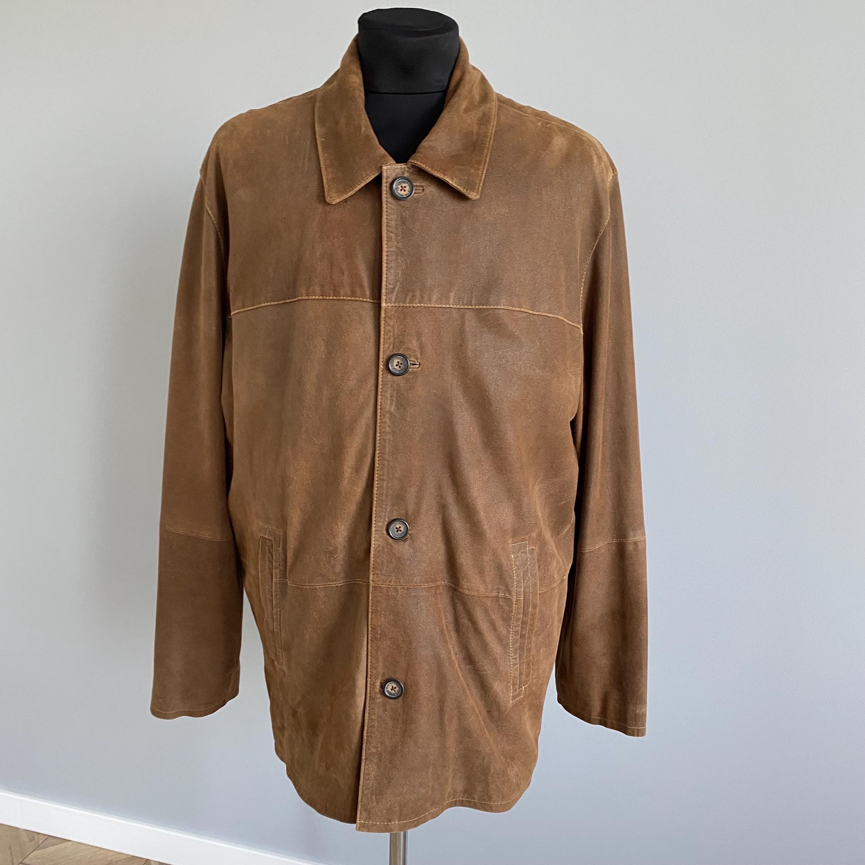 Vintage TRAPPER Leather Jacket XXL (56): 80s/90s Men's Coat - Etsy