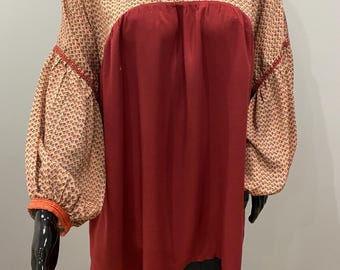 Blusa bohemia Wanda La Mouche – Estilo campestre/pradera/cabaña – Talla L / Hecha en India