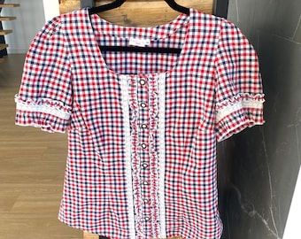 Vintage Laura T. Bavarian Prairie Blouse, size EU 40, US 10 UK 14