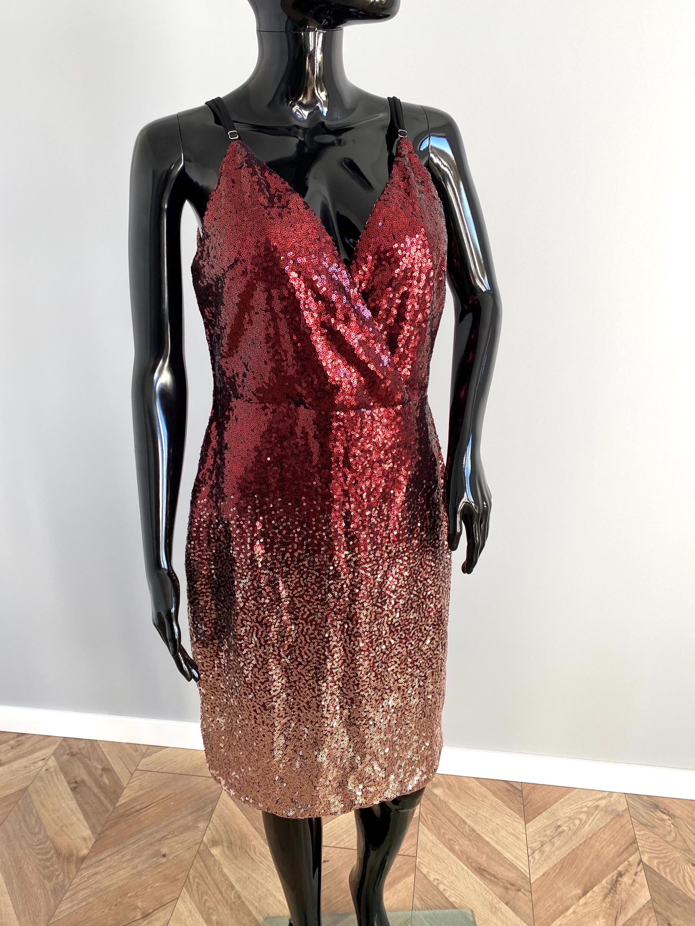 slim fit dress slacks Exotic Red Ombre Twisted Asymmetric Maxi Dress – Club L London