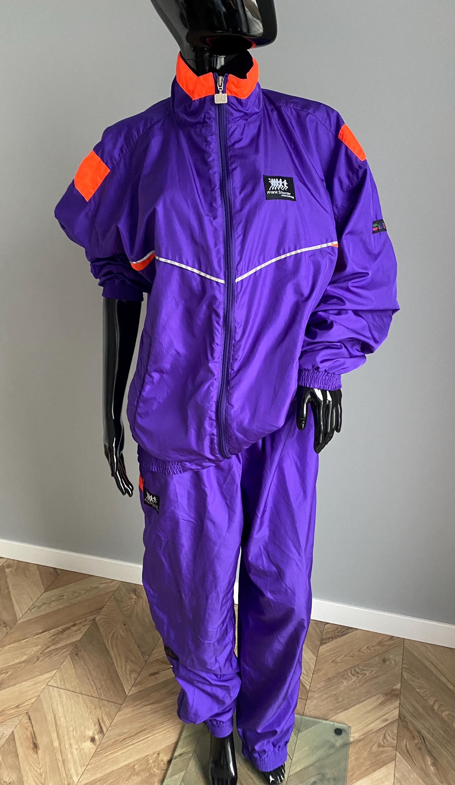 Vintage Frank Shorter Unisex Colorblock Tracksuit – Purple, Orange 