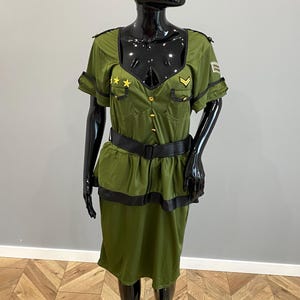 Commander Cutie Costume Women Plus Size 1X 2X Army Leg Avenue Military Dress Hat Set Halloween Cosplay Outfit image 1