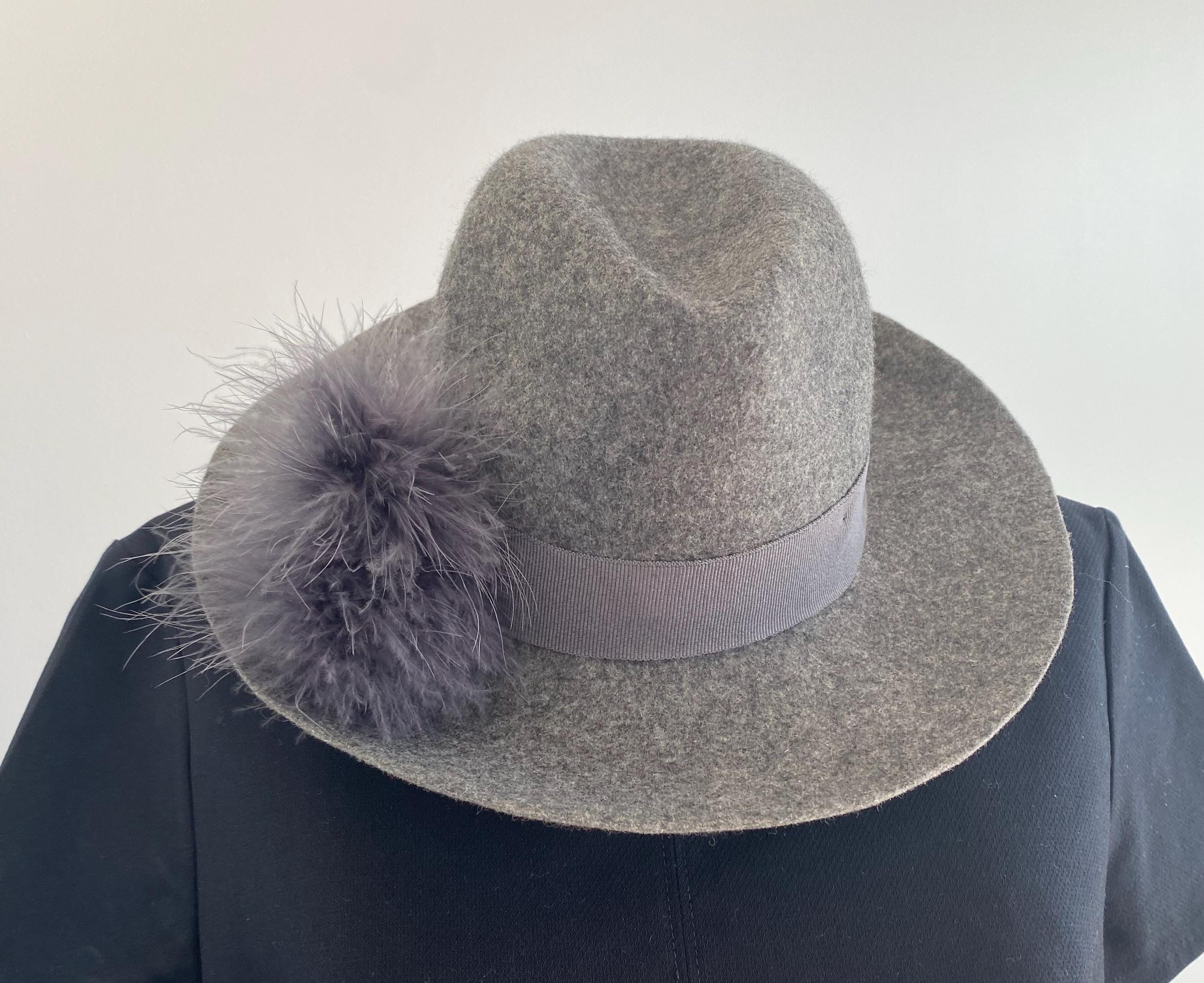 Elegant Gray Wide-brim Wool Hat – Accessories – Size S-M  display picture 3