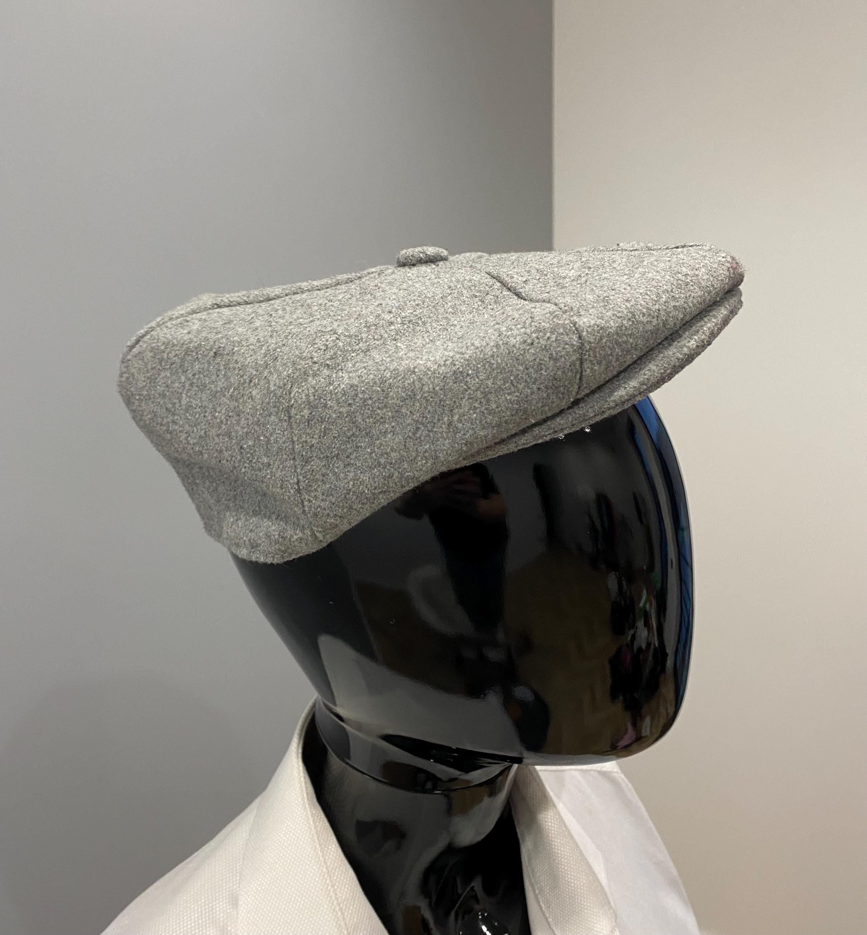 Royal Stallion Grey Wool Newsboy Cap – 8-panel Flat Cap, Size S
