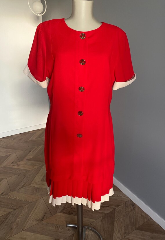 strapless open back dress Size 6 1950s Sailor Dress - Navy Blue & Red Striped Cotton