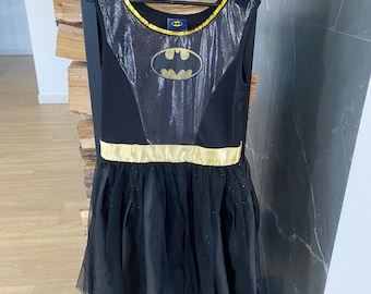 Girls Batgirl Costume Black and Gold 8–10 Years Superhero Dress  Halloween Party