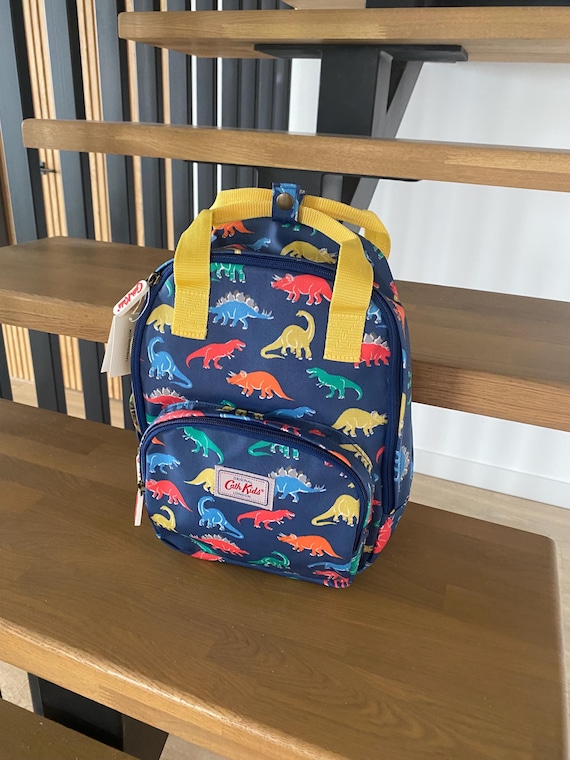 cath kidston mini dinosaur backpack Cath Kidston Kids Backpack Dinosaur Print Navy Blue Vintage New With Tags  School Bag 21x29 Cm
