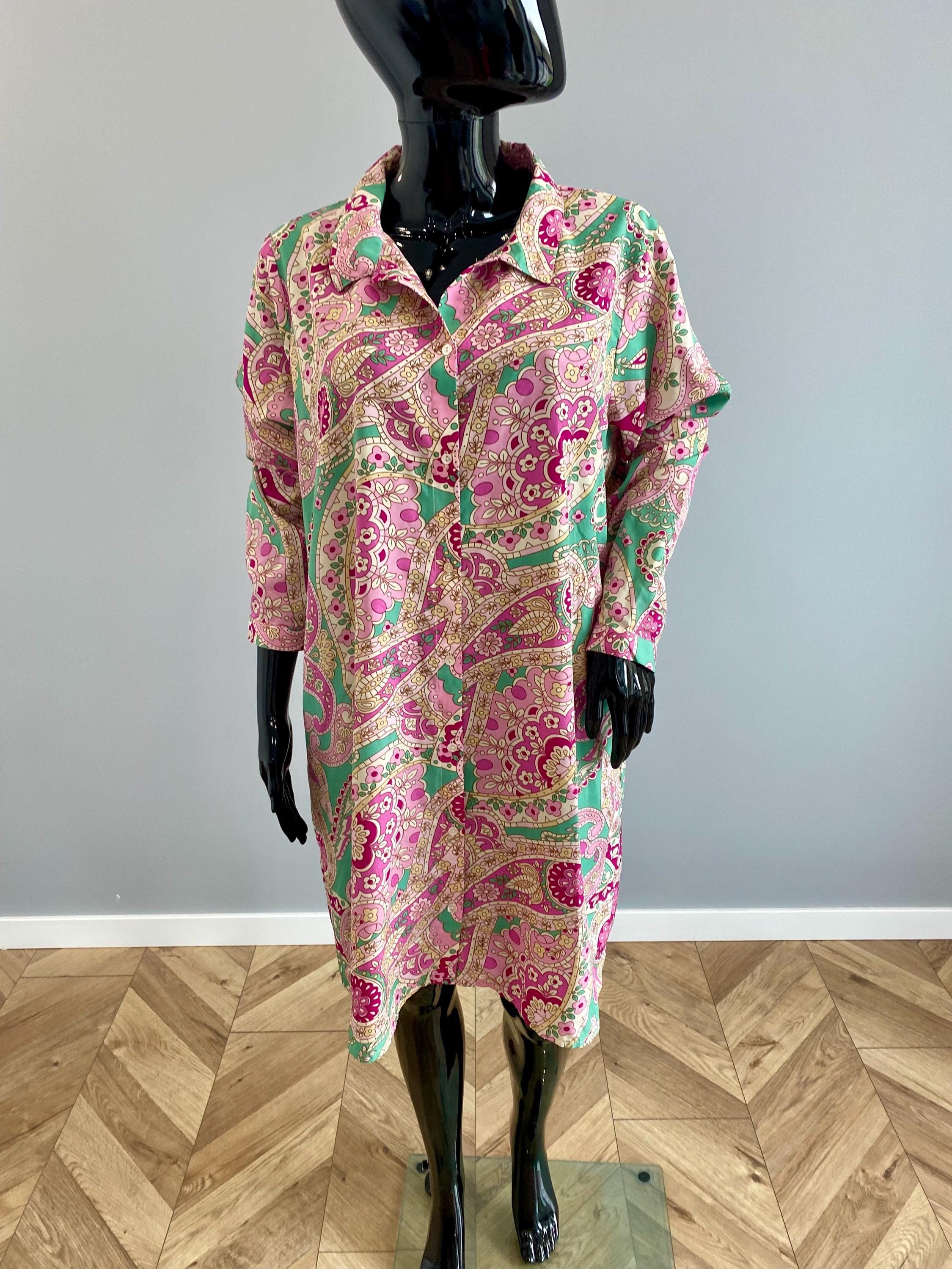 pink paisley shirt dress Etro Paisley-print Shirt Dress