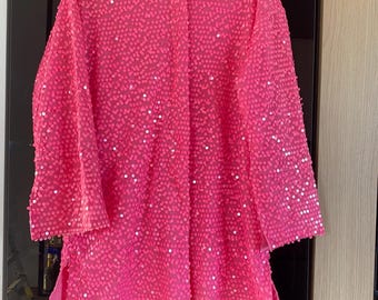 pink glitter shirt dress Gold Jacquard Dress