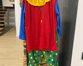 Vintage Kids Clown Costume – Jacket, Pants  – Size M/7-10 years
