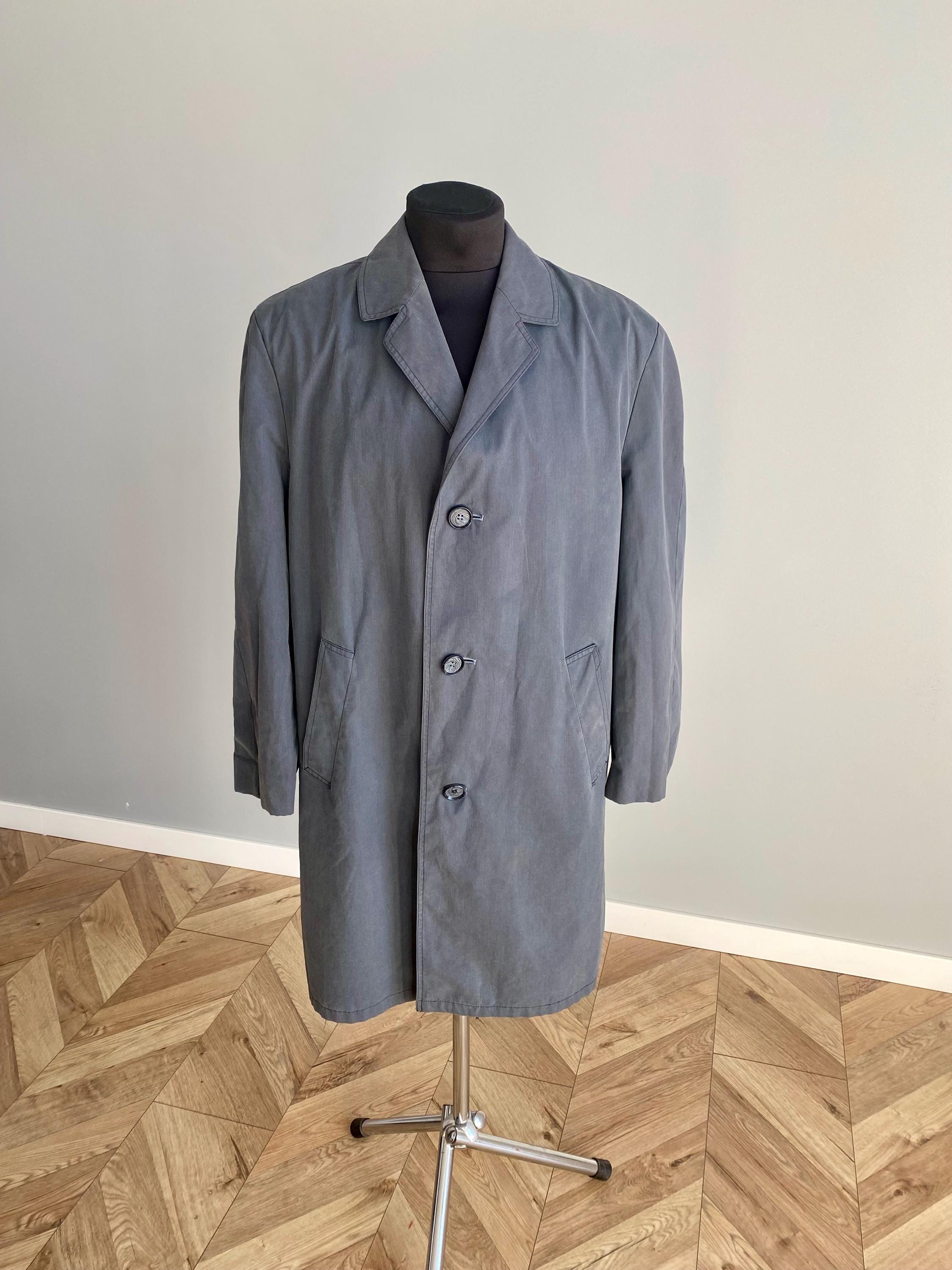 ジャケット・アウター sullen Vintage trench long coat Vintage Mens Diolen Raincoat/ Dark Gray 1960s 1970s/ Classic