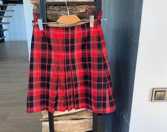 Vintage Red Plaid Skirt: Wool Blend Rockabilly Style - S/M - Etsy