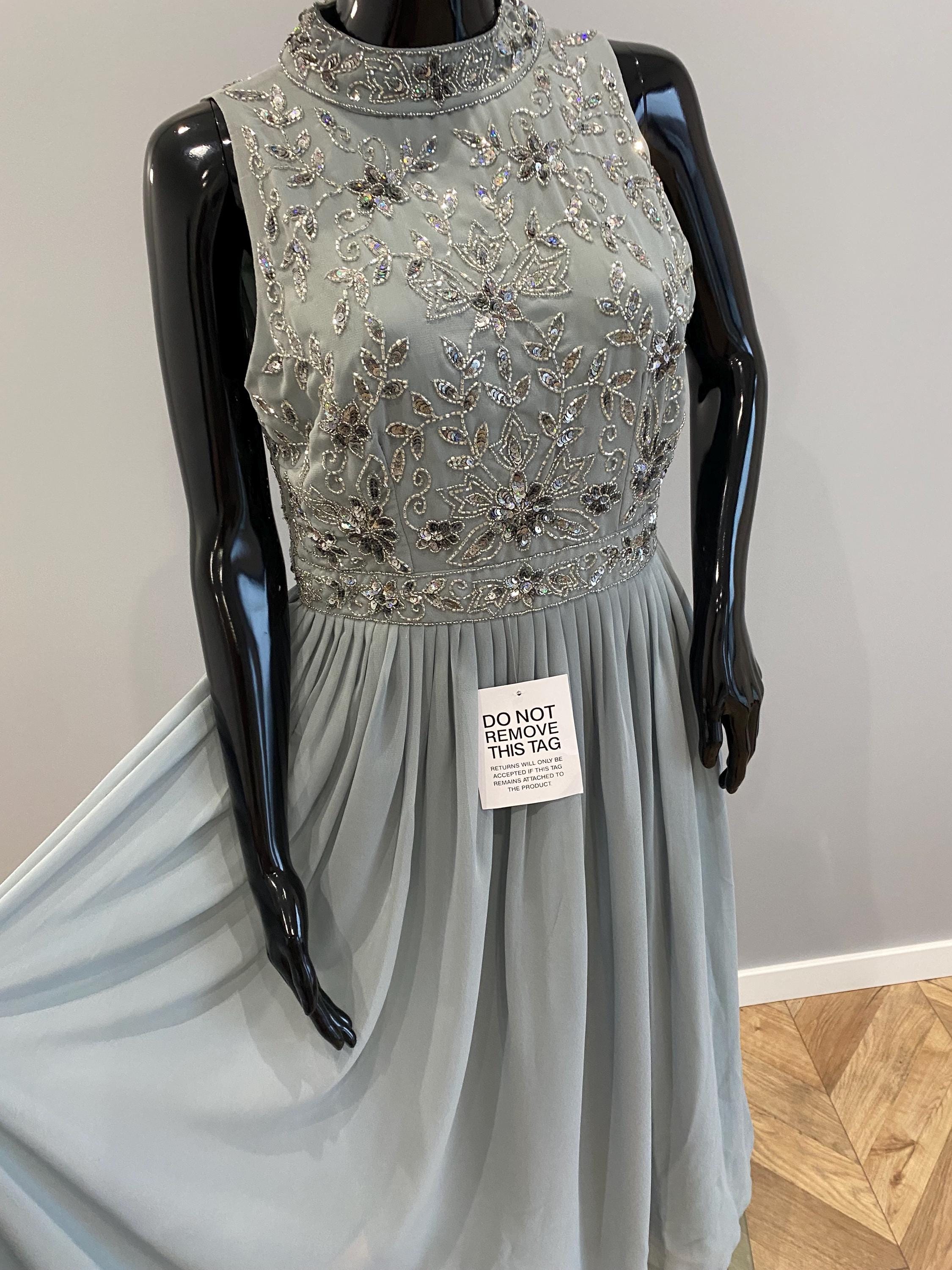 Angeleye London Midi Dress - Beaded High Neck - with Tag-US10 EU42 UK14