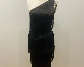 Vestido negro estilo flapper: vestido de noche estilo años 20 Talla M/L