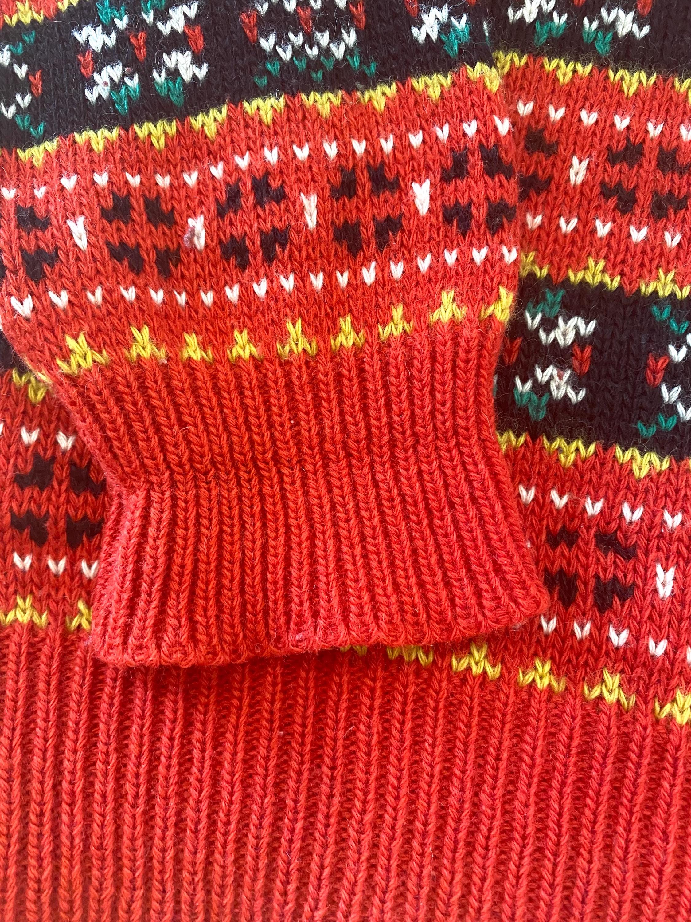 Vintage Italian Wool Sweater – Scandinavian Knit Pattern – CIAO EU 