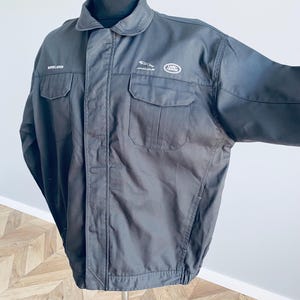 New Jaguar Land Rover 3XL Work Jacket, Grey Embroidered Uniform, Martin Larkin Logo, Mechanic Corporate Gear, Never Worn