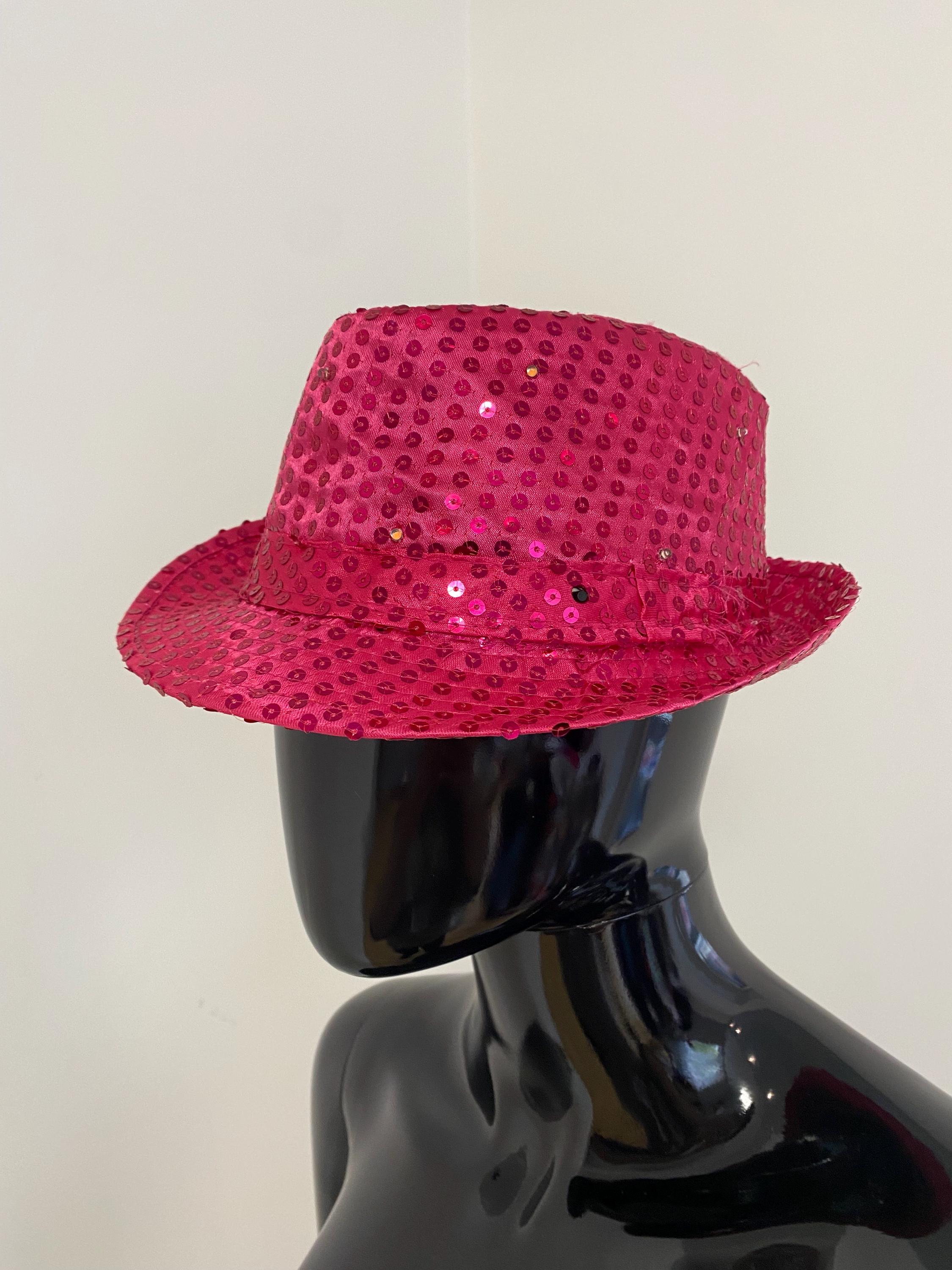 Hat Pink Peaked Cap with Sequins, Hat for Costumes, Festival, And Theme Parties Amazon.com: VIESSLG Pink Mardi Gras Rhinestone Sequin Hat  main image 2