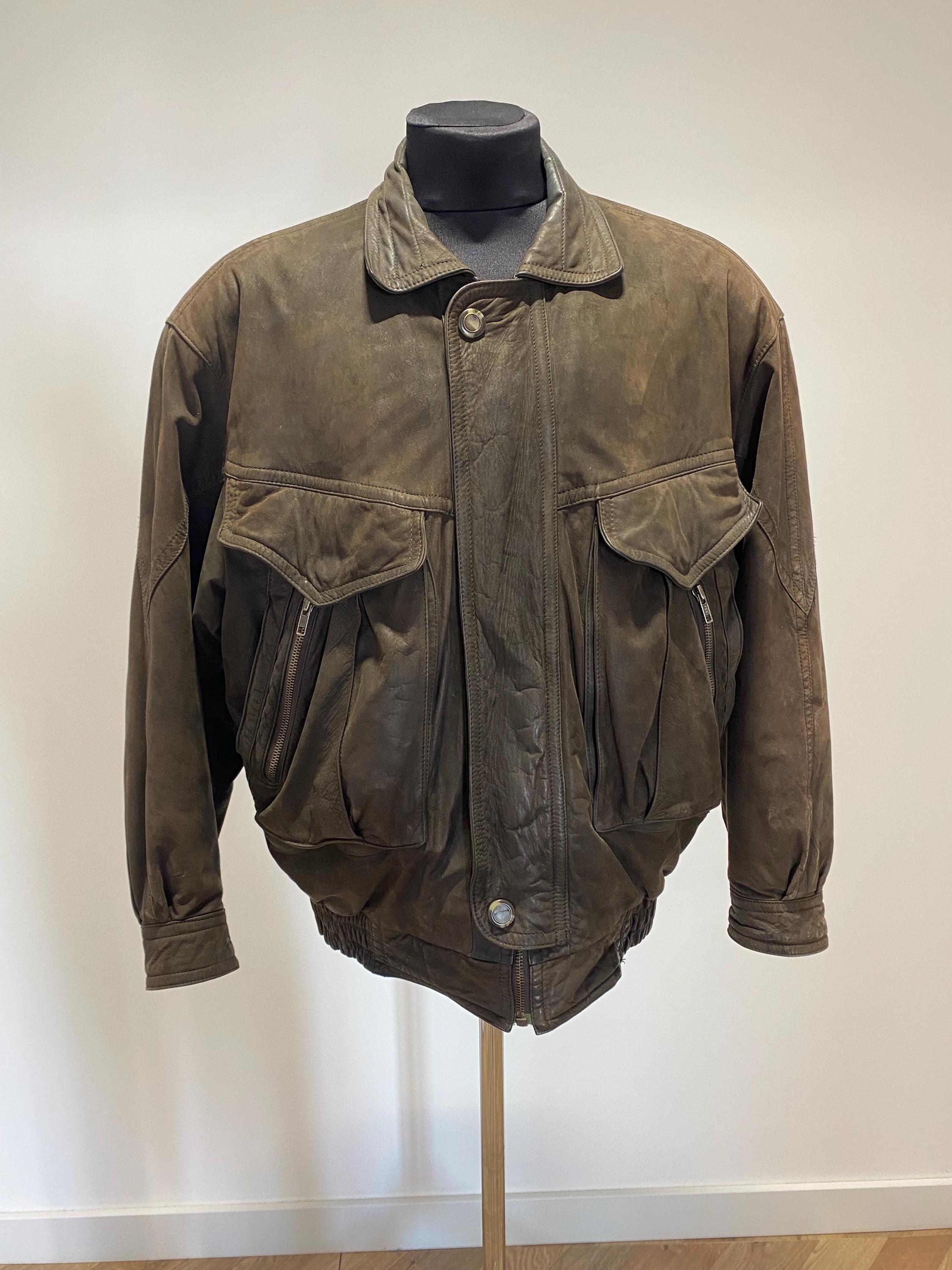 Vintage 80's -90's Genuine Leather Suede Brown Bomber Jacket