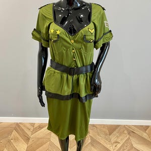 Commander Cutie Costume Women Plus Size 1X 2X Army Leg Avenue Military Dress Hat Set Halloween Cosplay Outfit image 5