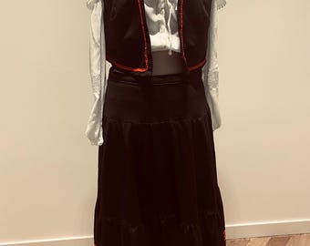 Costume Da Pirata DeAO Per Bambina 24 Pezzi, Vestito Con Accessori (benda, Spada, Mappa, Forziere, Gemme), Taglia M (6-8 Anni), Rosso - 6